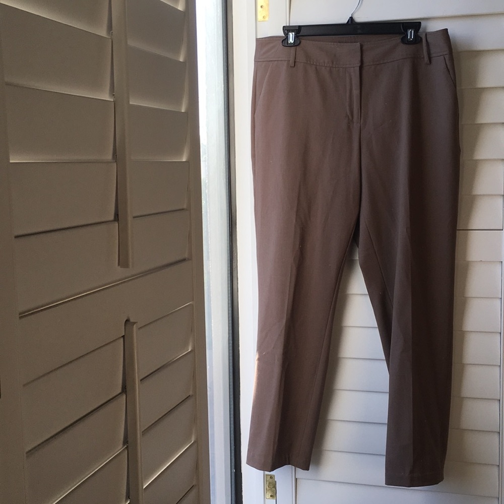 Brown Stretch Polyester Viscose Slacks - image 1